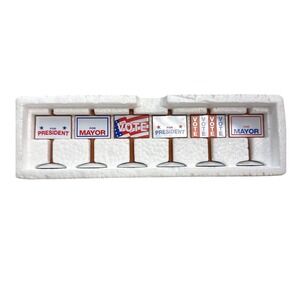 Snow Village Election Yard Signs Set of 6 Metal Accessories Deptartment 56